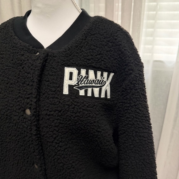 Victoria's Secret Hawaii Sherpa Letterman Jacket Size S - Picture 3 of 8